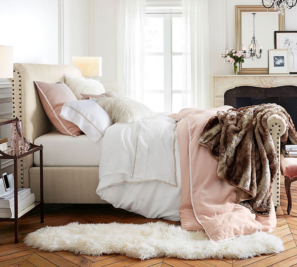 Chesterfield Upholstered Bed with Footboard Pottery Barn