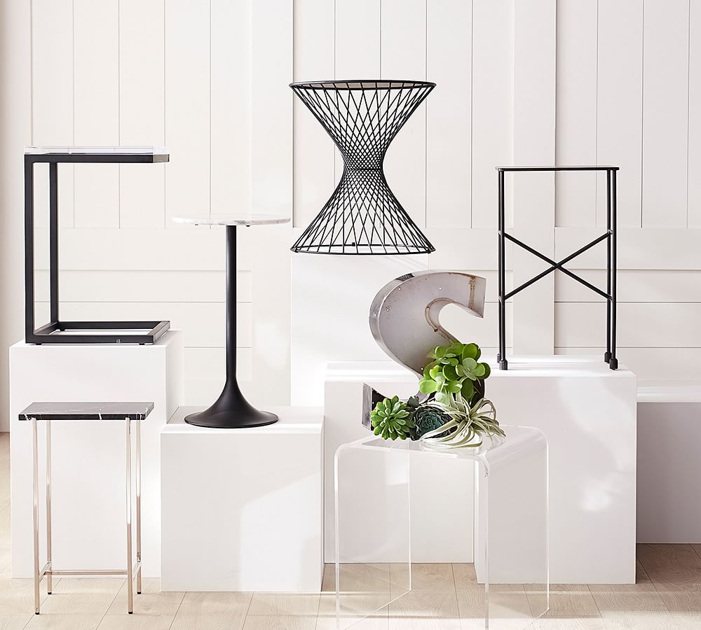 Zane Metal Accent Table Pottery Barn