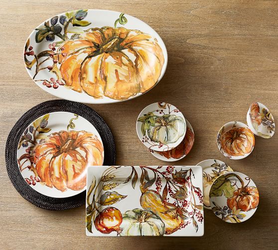 ceramic pumpkin plates