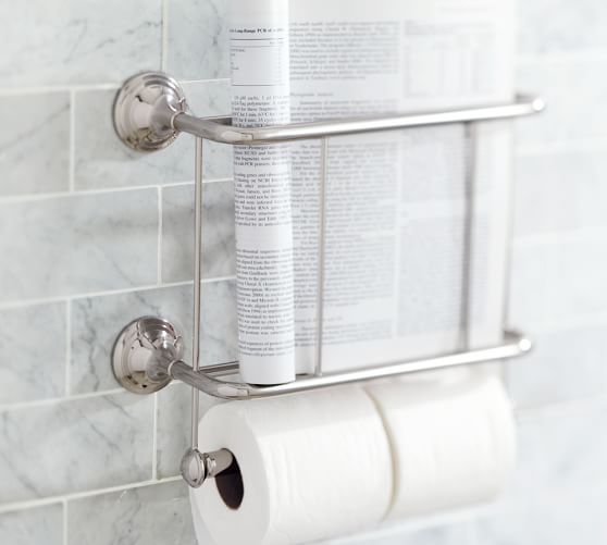 Classic Wall Mount Newspaper and Magazine Rack for Bathroom Free-Shipping 