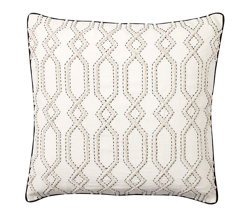 Maxine Embroidered Decorative Pillow Cover | Pottery Barn