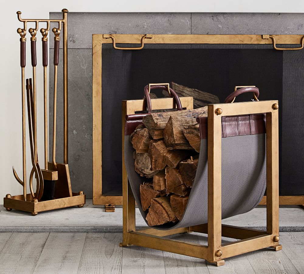 Industrial 5Piece Fireplace Tool Set Pottery Barn