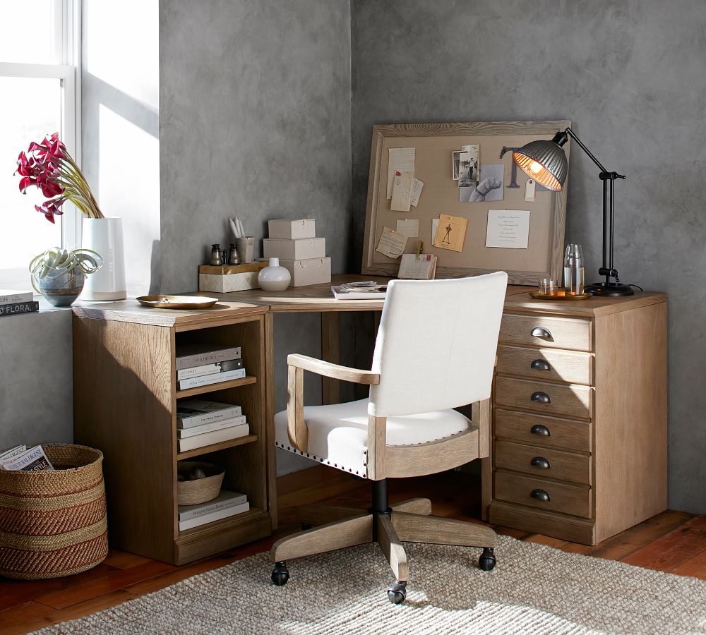 Printer's Corner Desk with Drawers Pottery Barn
