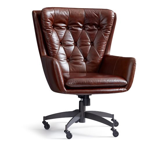 wells leather swivel desk chair