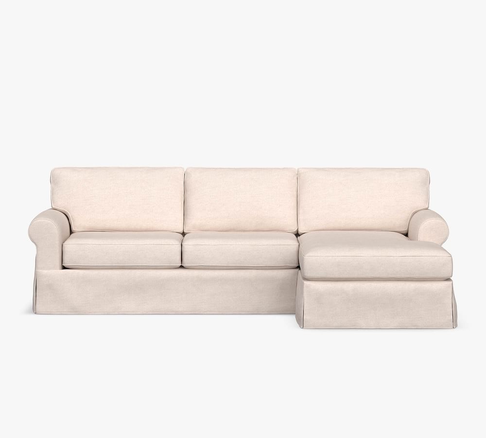 Buchanan Roll Arm Slipcovered Sofa Chaise Sectional Pottery Barn