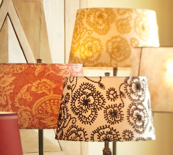 embroidered drum lamp shade