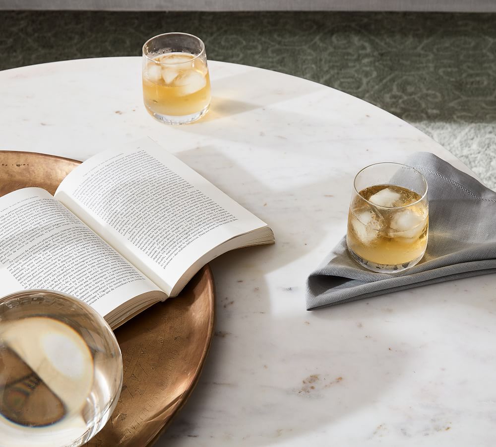 Alexandra Round Marble Coffee Table Pottery Barn