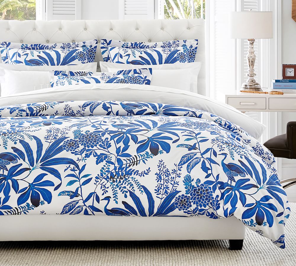 pottery barn duvet birds