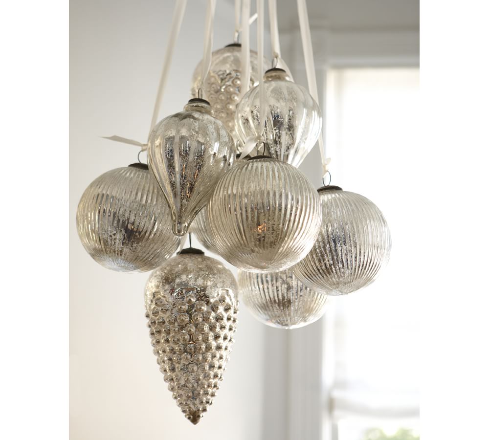 Oversized Mercury Glass Ornaments Pottery Barn