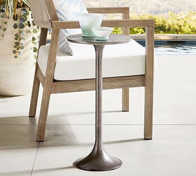 outdoor white metal side table