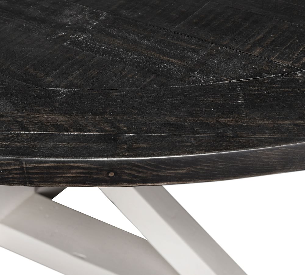 Hart Round Reclaimed Wood Pedestal Extending Dining Table Pottery Barn