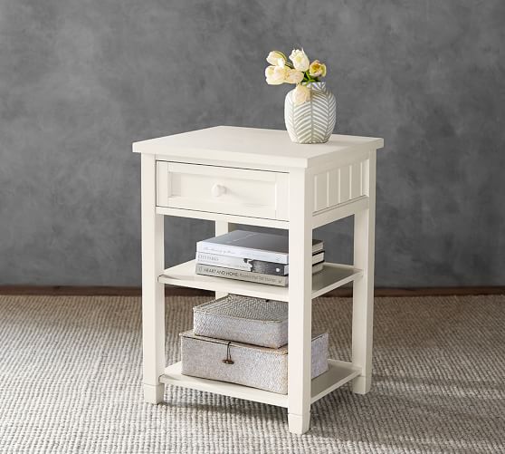 pottery barn white bedside table