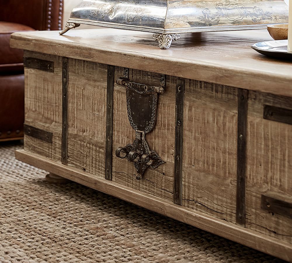 Kaplan Rectangular Reclaimed Wood LiftTop Coffee Table Pottery Barn