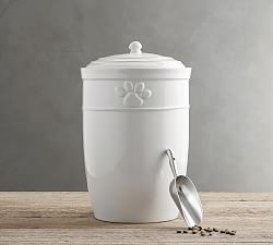 large ceramic dog food container