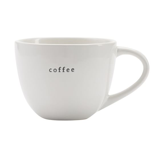 pottery barn white coffee mugs