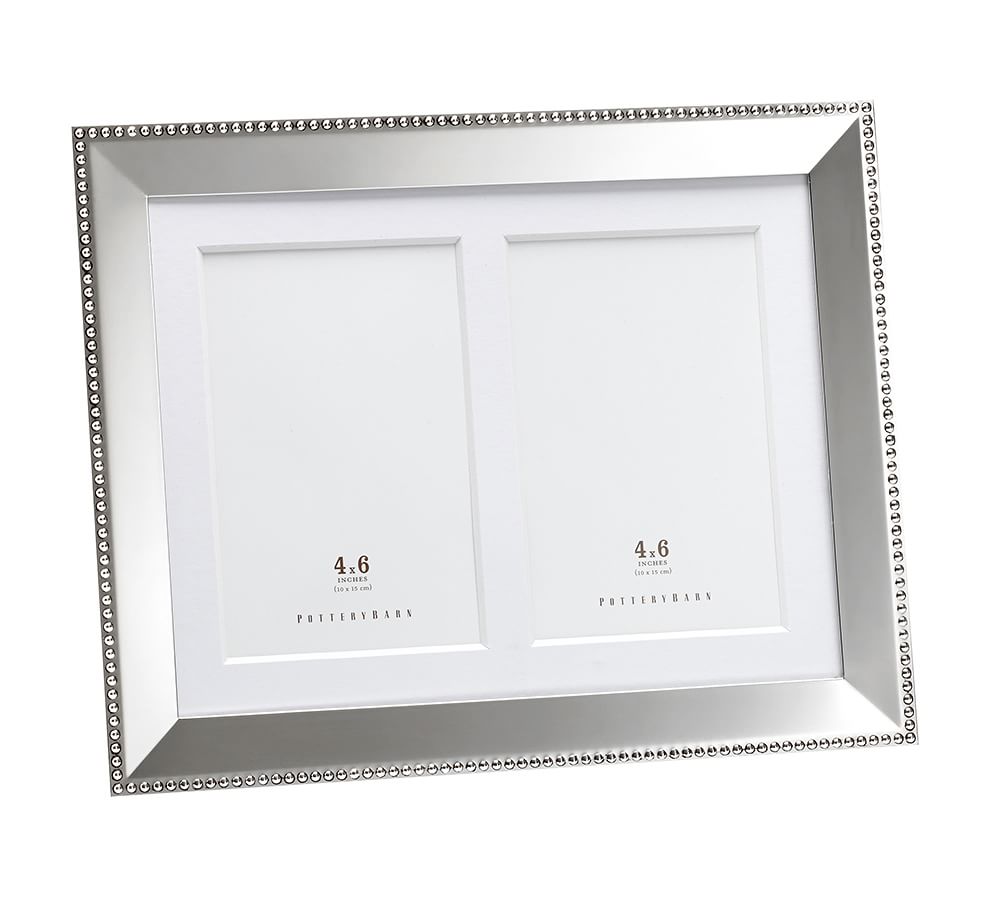 Personalized SilverPlated Beaded Frames Pottery Barn