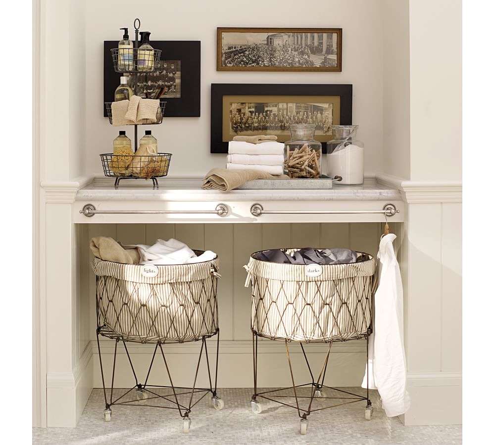 French Wire Hamper & Liner Pottery Barn