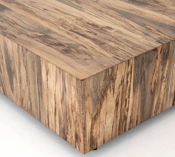 solid wood cube coffee table