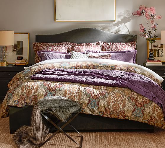 pottery barn purple duvet