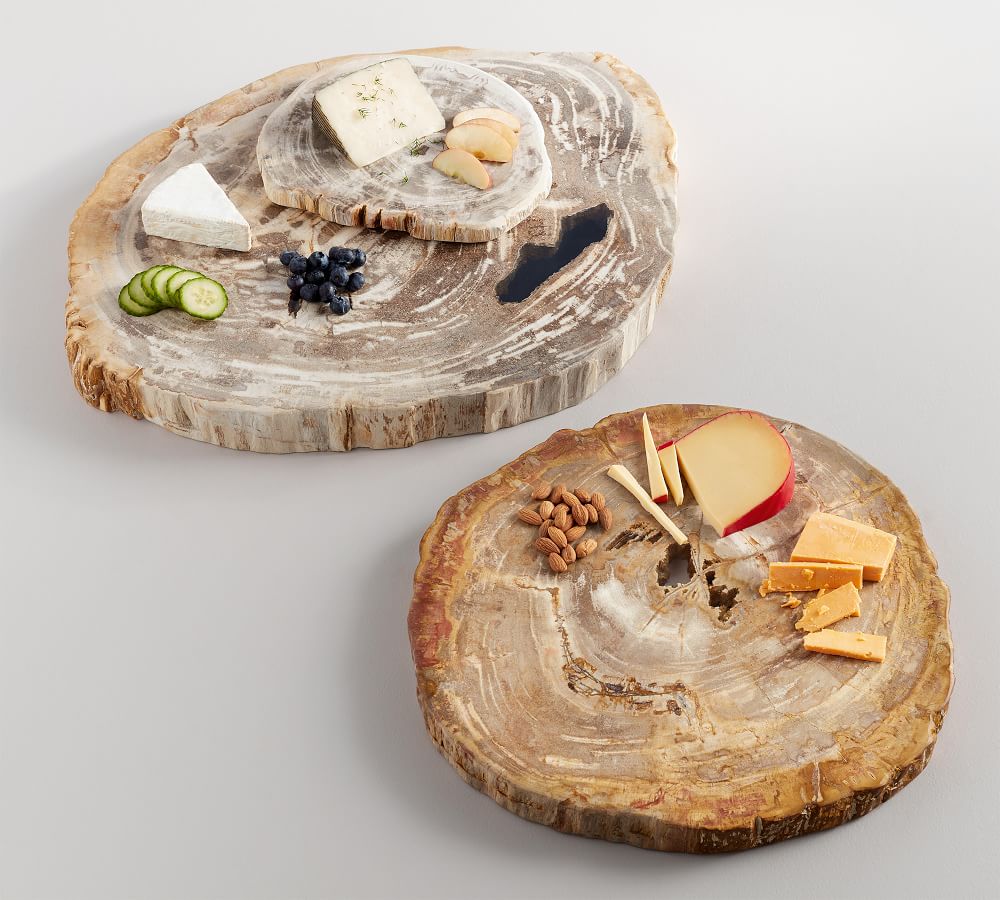 Petrified Wood Extra Large Serving Platter Cheese Board, Indonesian