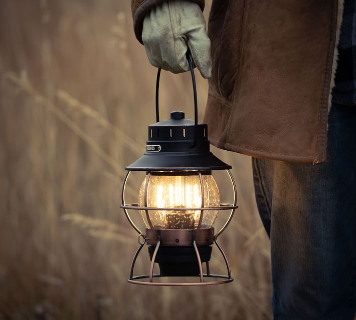 pottery barn railroad lamp