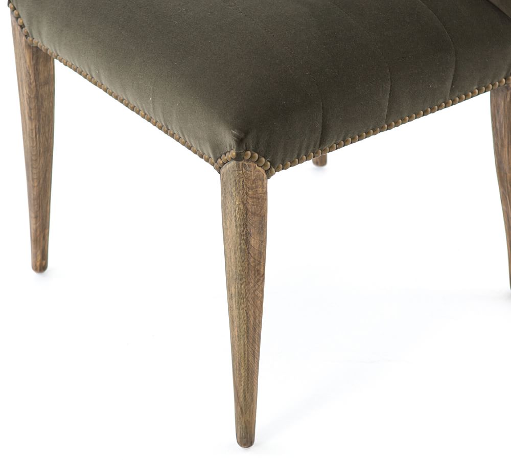 Dorsey Velvet Channel Tufted Dining Chair Pottery Barn