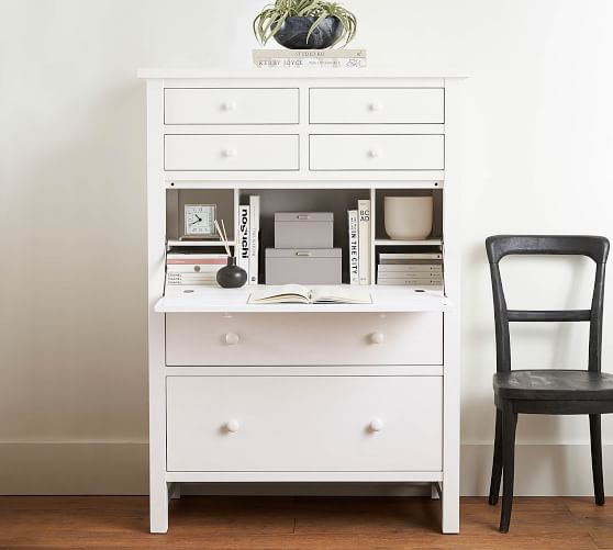 secretary desk with drawers and hutch