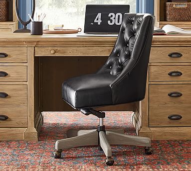 pottery barn tufted desk chair