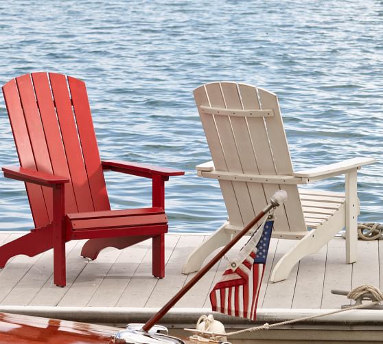 barn red adirondack chairs