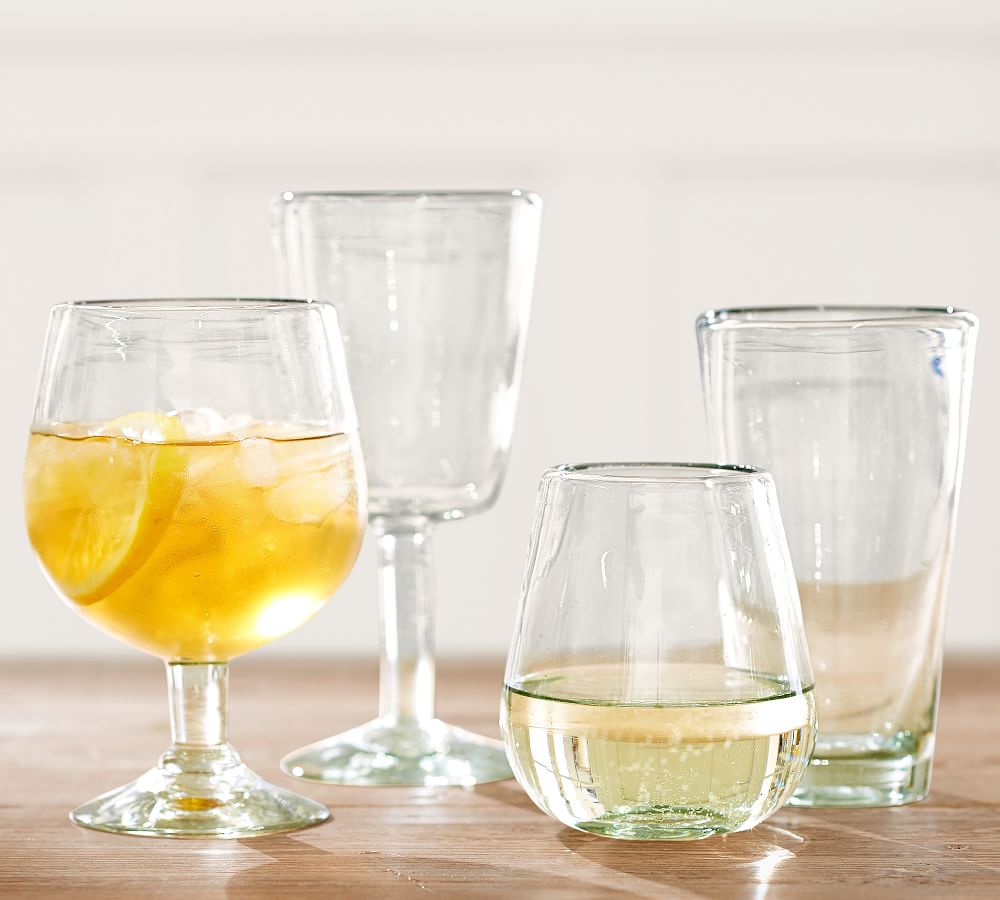 Santino Handcrafted Recycled Drinking Glasses | Pottery Barn