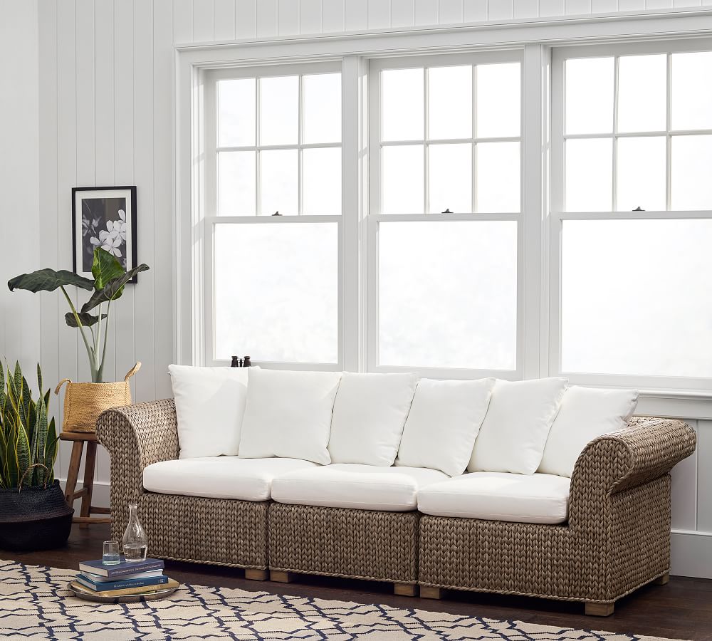 Seagrass Fabric Sofa | Pottery Barn