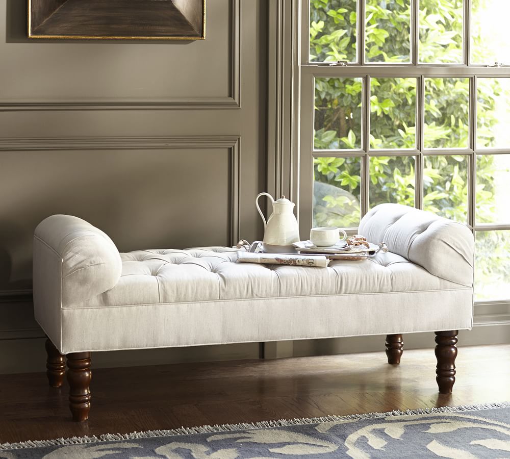 pottery barn lorraine tufted chair