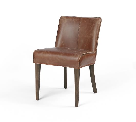 pottery barn leather dining room chairs