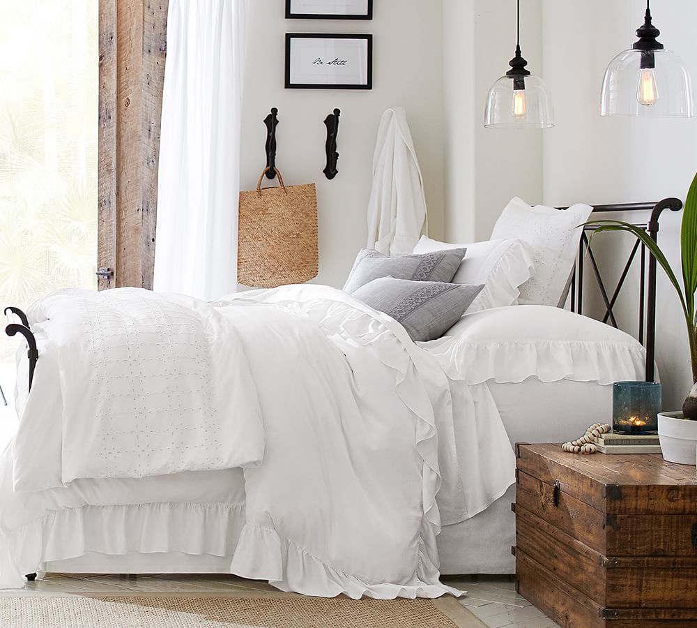Eyelet Patterned Duvet Cover & Sham Pottery Barn