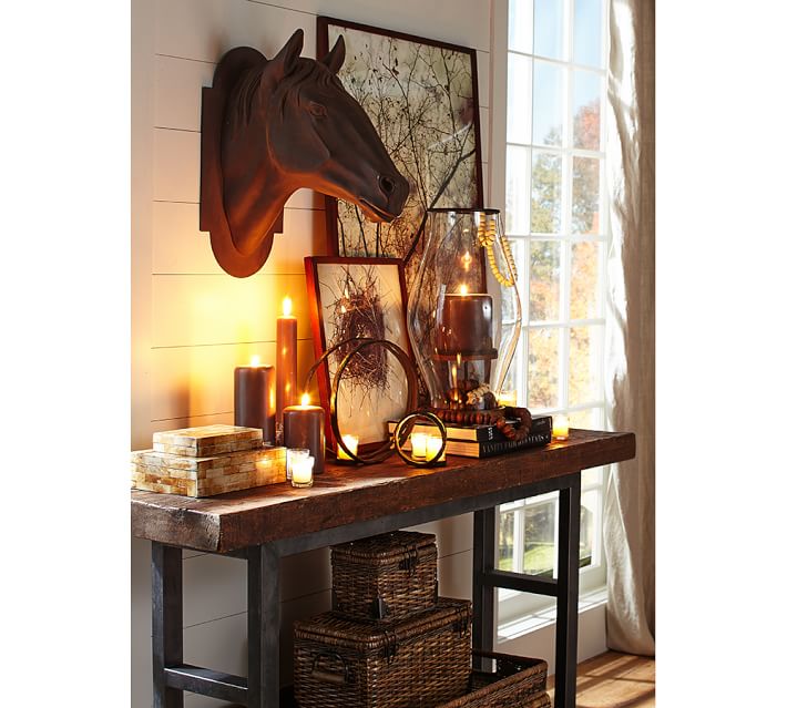 pottery barn horse head lamp