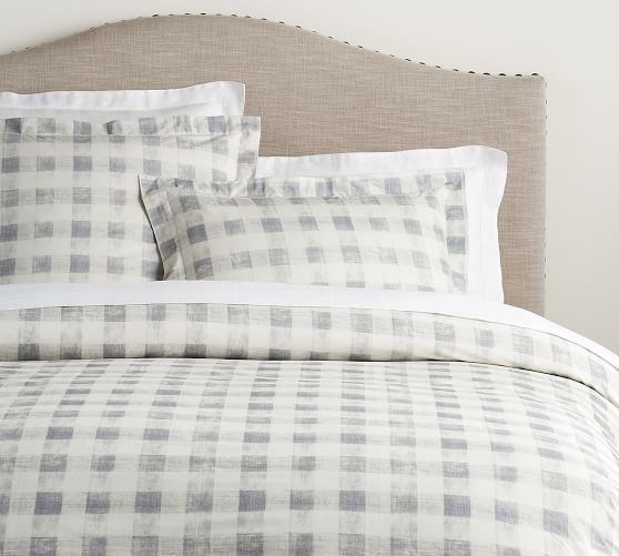 pottery barn check duvet