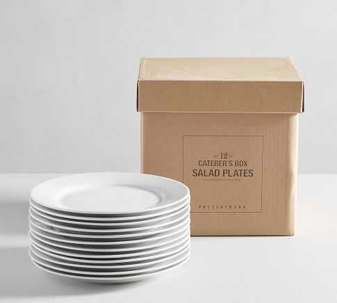 Caterer's Box Porcelain Dinner Plates - Set of 12 | Pottery Barn