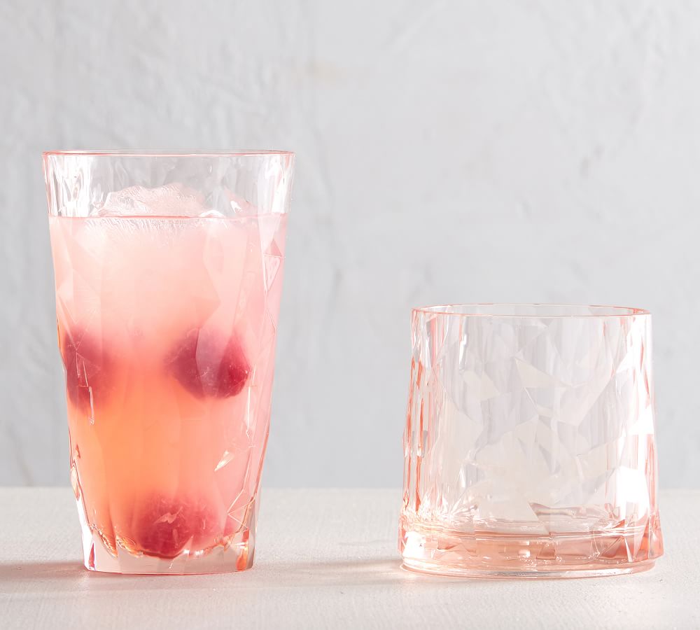 Geo Outdoor Drinking Glasses Blush Pottery Barn
