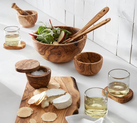 olive wood salt bowl