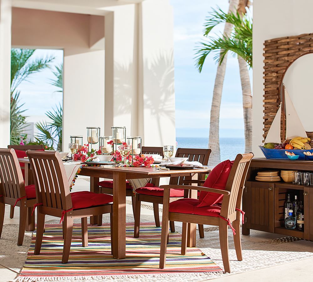 Tufted Outdoor Dining Chair Cushion Pottery Barn