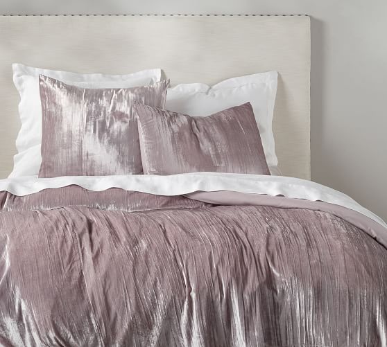 west elm crinkle velvet shams