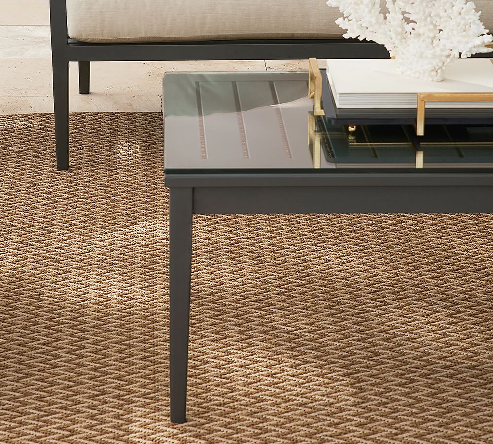 Campbell Outdoor Coffee Table with Glass Pottery Barn