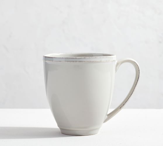 pottery barn white coffee mugs