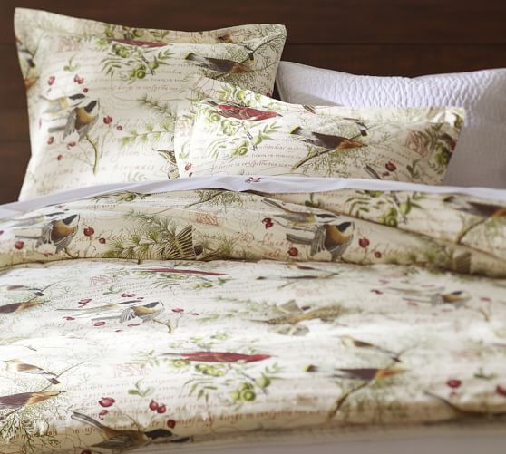 pottery barn duvet birds