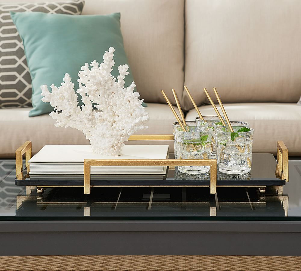 Campbell Outdoor Coffee Table with Glass Pottery Barn