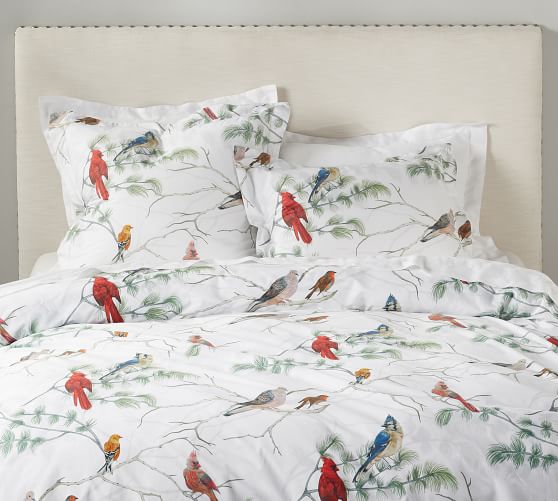 pottery barn duvet birds