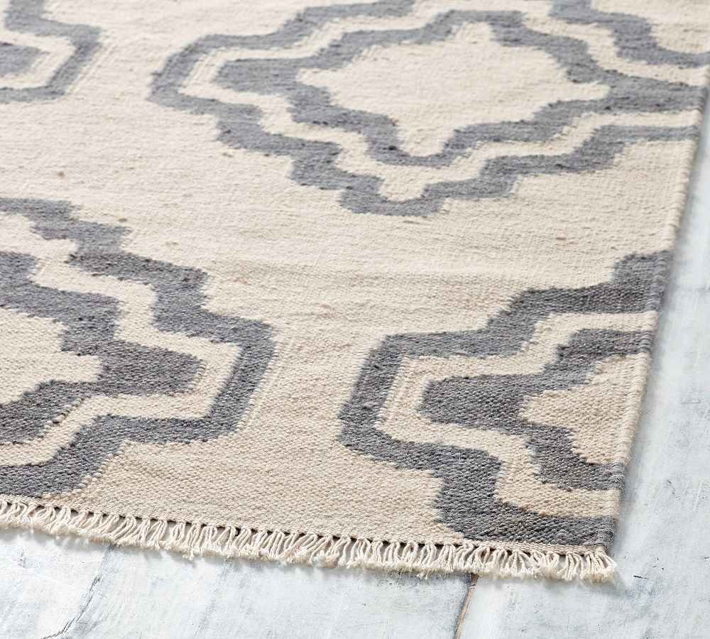 Sheldon Flatweave Rug Ivory/Gray Pottery Barn
