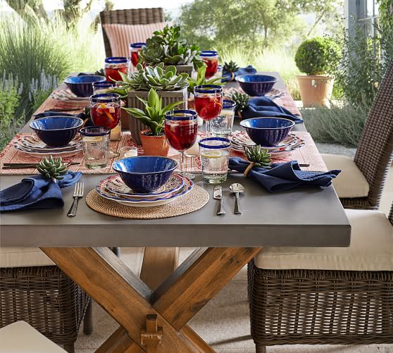 pottery barn outdoor dining table and chairs