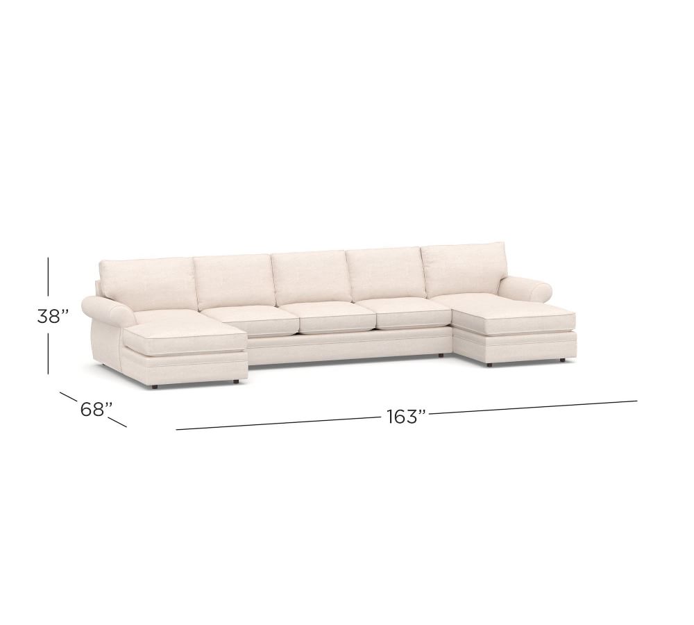 Pearce Roll Arm Upholstered U-Shaped Chaise Sectional | Pottery Barn