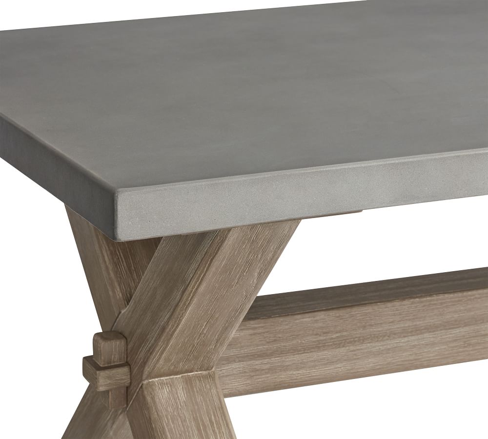 Abbott Indoor/Outdoor Concrete & FSC® Acacia Rectangular Coffee Table